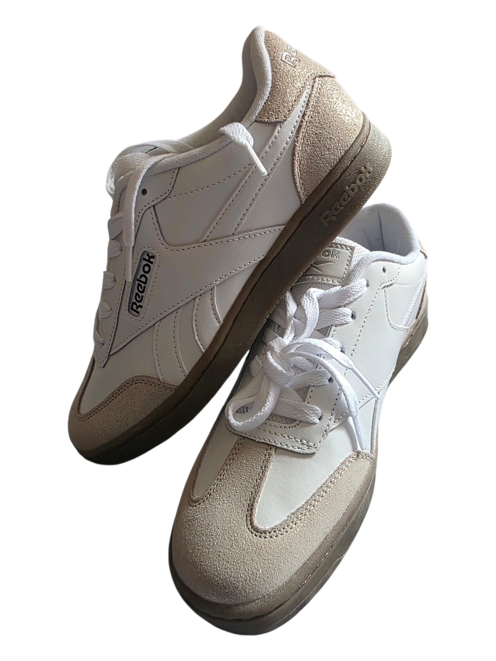 Reebok Classic White & Beige Leather Sneakers Brand NEW - Picture 2 of 5